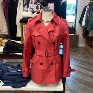 Coach Solid Short Trench Coat